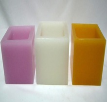 Paraffin Wax Hollow pillar candle, Color : White