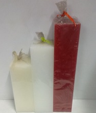Paraffin Wax Square Pillar Candle, Color : Red