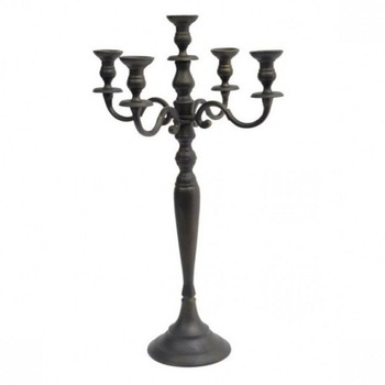 Wrought iron candle candelabra, for event decore, Color : black