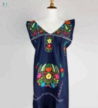 Folk Fabric Flowers Minidress