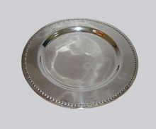 Polished Stainless Steel Wedding charger plate, Size : 12
