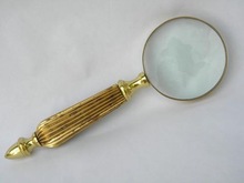 Wood Brass Magnifying Glass Magnifier, Size : 10 Cms