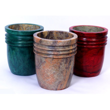 Glazed Stone Planter and Pots