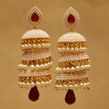 designer jhumka with pearls