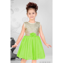 Kesari Exports Kids party wear dresses, Color : Green