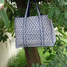 cotton quilted tote bag