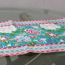 Floral canvas jade table runners, for Home, Hotel, restaurant, party, outdoor, Size : 33 X 170 cms