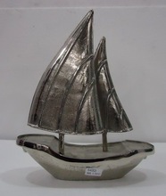 Metal craft Boat, for Decoration, Color : Silver