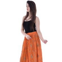 Rayon bollywood skirts, Color : Orange