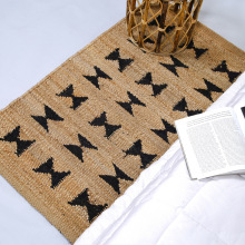 Handmade door floor mat jute, Color : Brown, Black