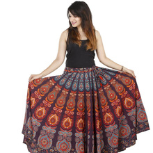Handicraft-Palace hippie boho cotton skirt, Color : Black