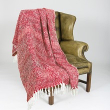 red wool throw blanket