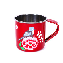 Stainless Steel rose flower coffee mug
