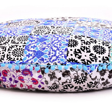 round boho ethnic cushion cover case