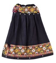 Vintage banjara women skater skirt, Color : Black