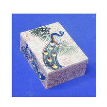 Peacock Design Soapstone Box