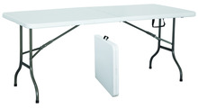 Rectangular plastic table folding