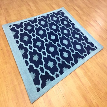 100% Wool Geo swril Rug, for Door, Floor, Home, Hotel