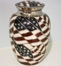 American Flag funeral casket Cremation Urn