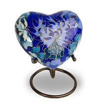 Blue Heart Keepsake Urn with Stand, for Baby, Style : American Style