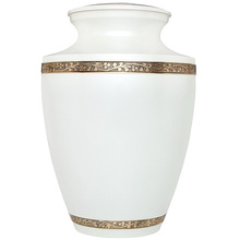 Metal Funeral White Cremation Urn, for Adult, Style : American Style