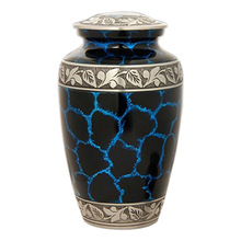 MHC Metal Galaxy Blue Cremation Urn, for Adult, Style : American Style