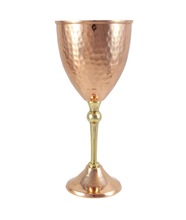 Hammered Copper Vintage Wine Goblet