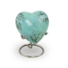 Marble Blue Cremation Keepsake Heart Urn, for Baby, Style : American Style