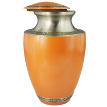 Orange Aluminum Cremation Urn, for Adult
