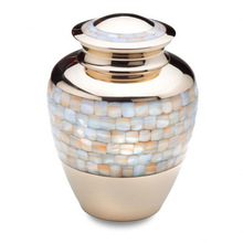 Pearl Brass Funeral Cremation Urn, Style : American Style