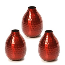 Red Metal Bud Vases