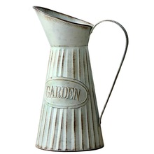 Rustic Large Metal Pitcher Jug Vase