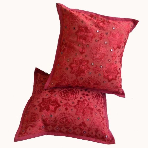 Handmade Embroidery Work Cushion Covers, Size : 40 cm by 40 cm