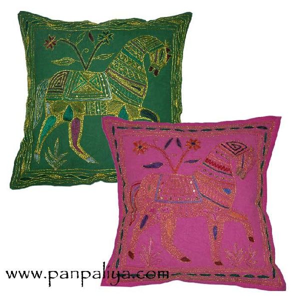 100% Cotton Thread-work cushion covers, for Car, Chair, Decorative, Seat, sofa, Size : 40 cm 40 cm