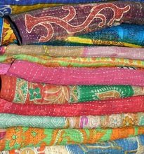 Vintage Throw Kantha Quilt, for Home, Hotel, decoration, Technics : Handmade
