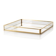 Metal Material Rectangular Glass Tray