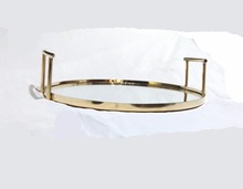 Metal Material Round Mirror Tray