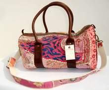 MB Exports Kantha Leather Duffel Bag