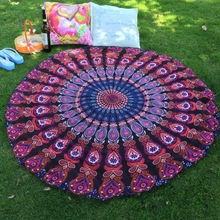 Round Beach Yoga Mat Wall Hanging, Color : Multicolor
