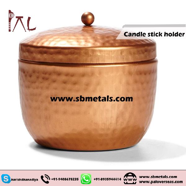 HAMMERED COPPER CANDLE JAR, for Home Decoration