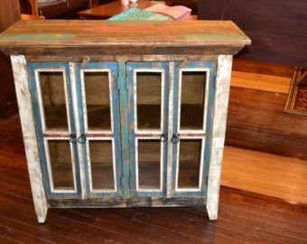 Reclaimed glass cabinet