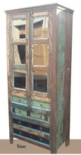 Wooden Reclaimed wood glass wardrobe