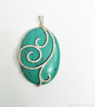 Natural Gemstone Turquoise Gold Pendent