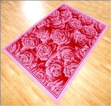 JINDARAM Flower print polyacrylic carpet, Size : Customized Size