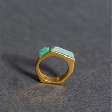 Gold Plated Ring with Chrysoprasee, Gender : Women's
