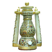 Golden work Marble Lantern, for Souvenir, Style : Antique Imitation