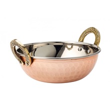 Hammered Copper kadhai with lid, Certification : CE / EU, FDA