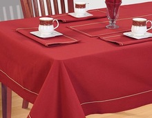 100% Cotton polka dot table cloth, for Banquet, Home, Hotel, Outdoor, Party, Wedding, Pattern : printed