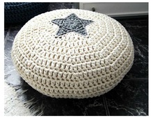 Cotton Knitted Pouf  Star Design