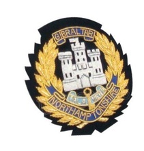 Embroidered Northamptonshire Regimental Blazer Badge, Shape : In shap of design